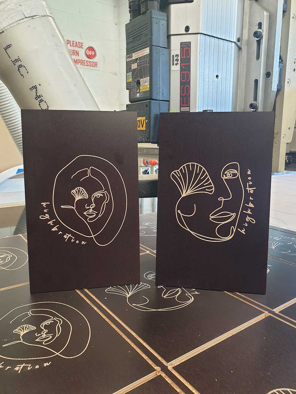 CNC laser engraved panels